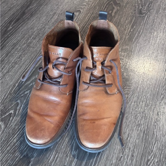 Cole Haan Grand Brown Leather Chukka Boots with Brown Sole 9M main image 9